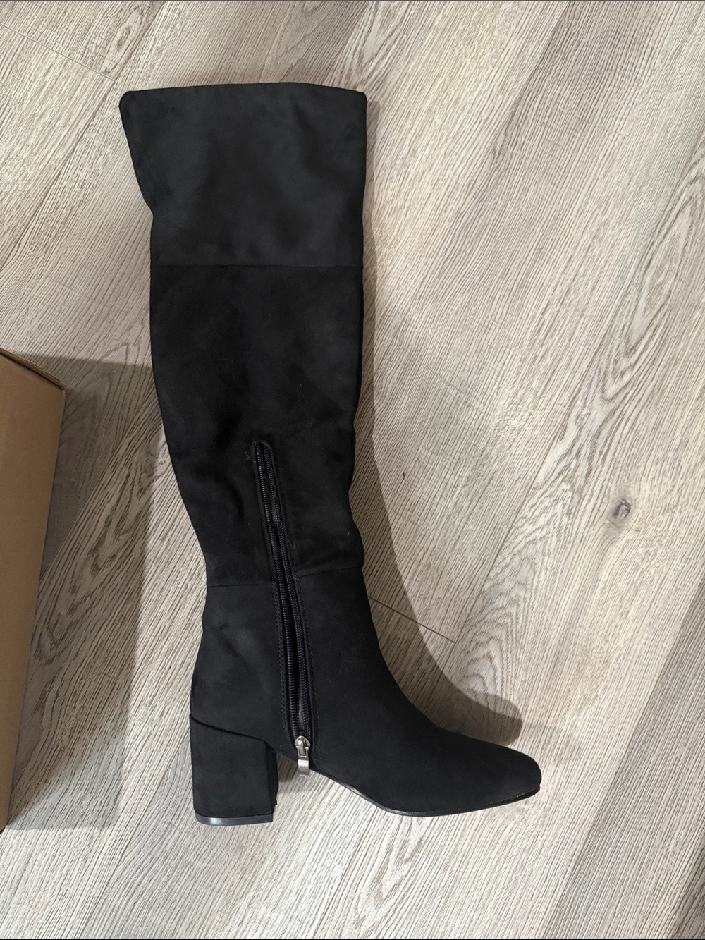 Steve Madden Black Knee-High Block Heel Boots - Women
